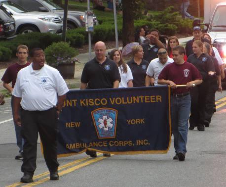 Captain Gordon Evans leading MKVAC members at the parade