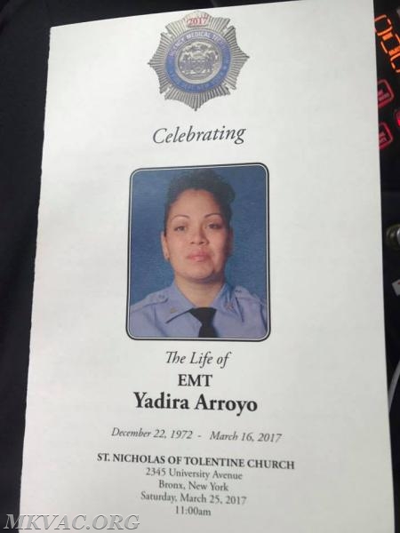 On 3/26/2017 some of our members went to the Bronx to mourn and pay respect to the fallen FDNY EMT Yadira Arroyo. May she rest in peace and her family stay strong. 