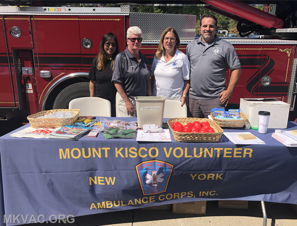 Members recruiting and spreading health and safety tips at Septemberfest!